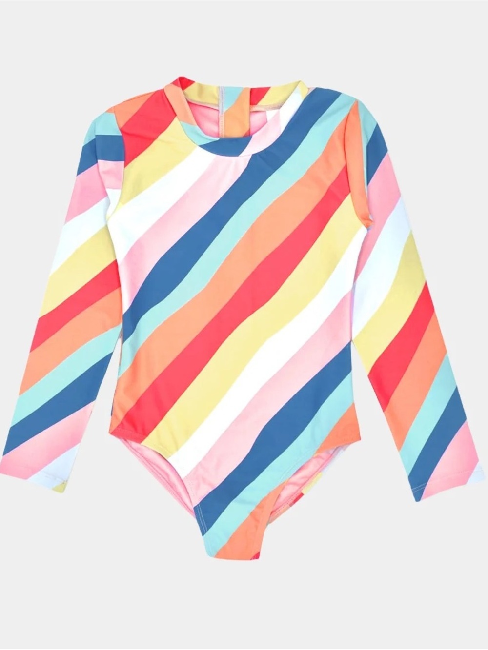 Feather 4 Arrow Girls Wave Chaser Long Sleep One-Piece Swimsuit, Multistripe